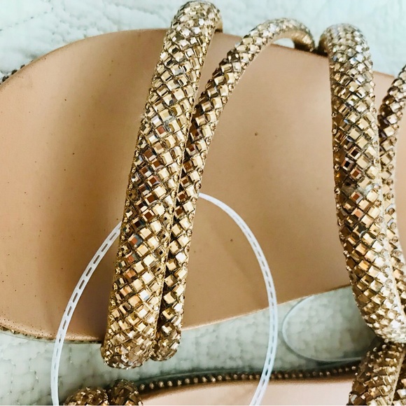 Women's New Bronze-Gold Strappy Sandals 9.5 - Picture 2 of 3